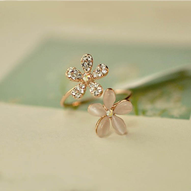 Cincin Bunga Double Daisy Model Korea Terbaru