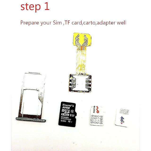 Dual simcard adapter Hybrid - Sim card Extender Nano SD card converter Dual Simcard nano SD aktif