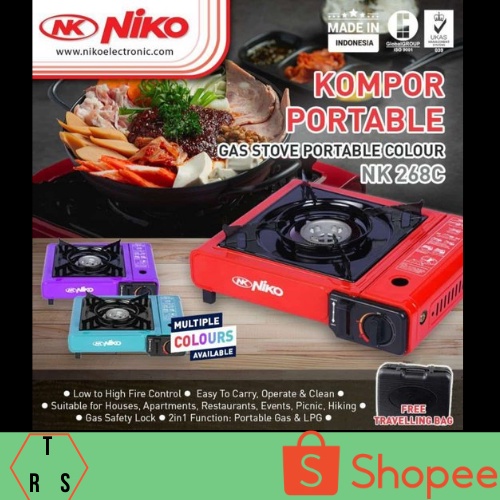 Kompor Portable Gas NIKO Plus Bbq Grill Pan/Kompor Portable 2 In 1 Free Koper