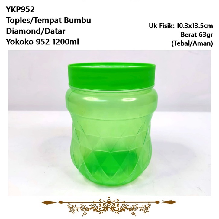 Toples Mini/Tempat Bumbu Diamond/Datar Yokoko 1.2L