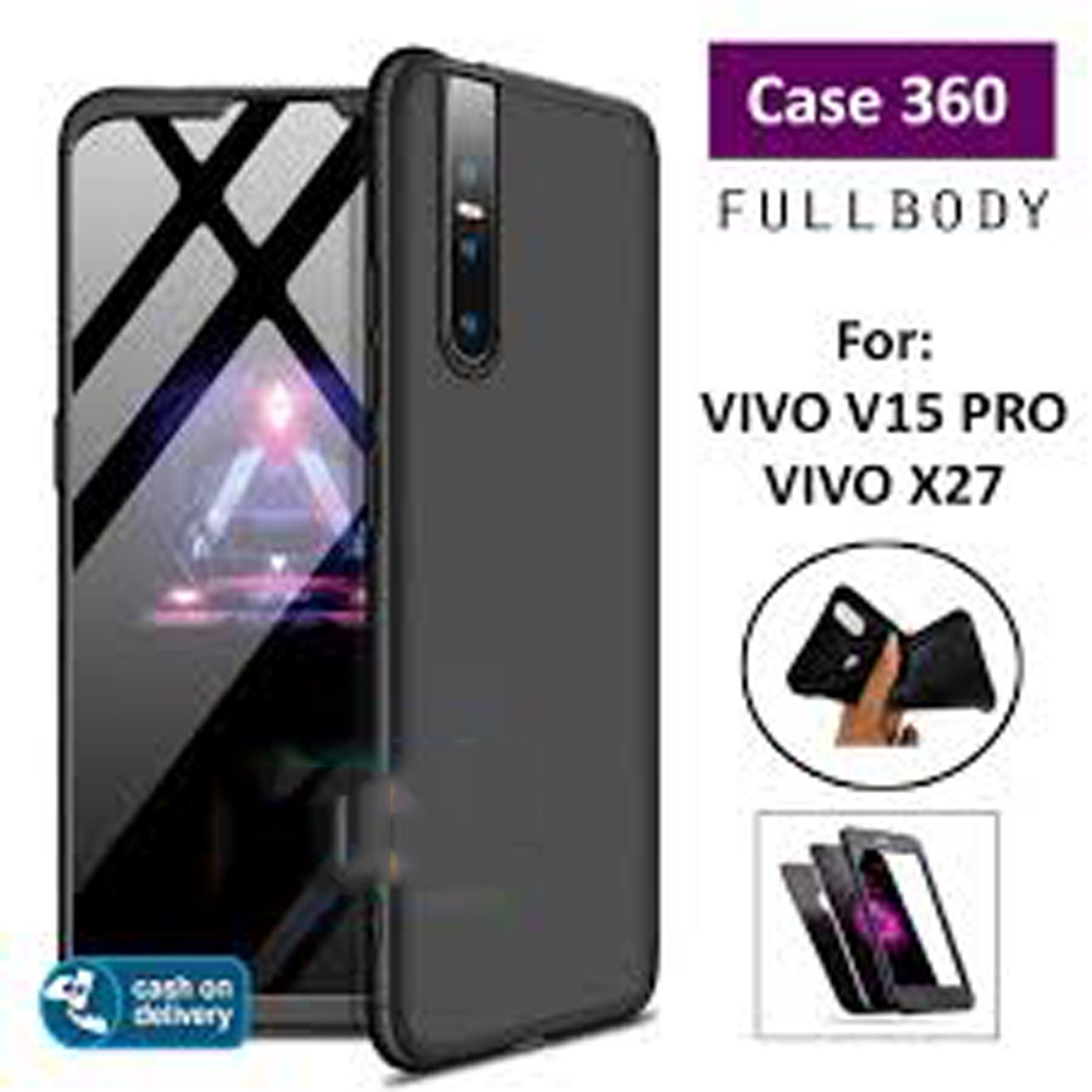 Case 360 2in1 Vivo V9 / Vivo Y28 / Vivo V15 Pro / Oppo F7 / Oppo R15 / Infinix X571 Note 4 Pro Hitam Soft Case Baby Skin Silikon Casing Cilicone Kesing Kasing case Case Full Body Softcase Case Depan Belakang Sarung Hp