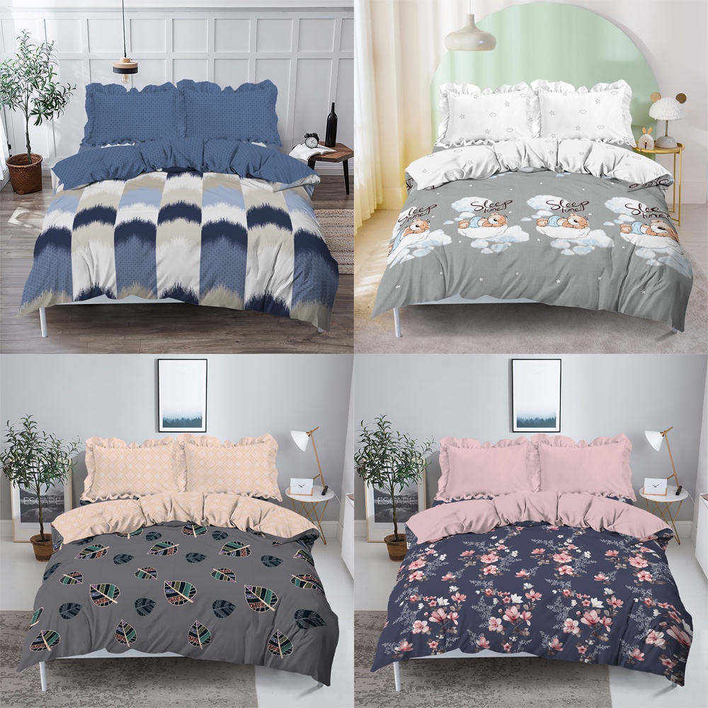 Bedcover Set 180x200 | 160x200 Kintakun Sprei Rumbai & Flat