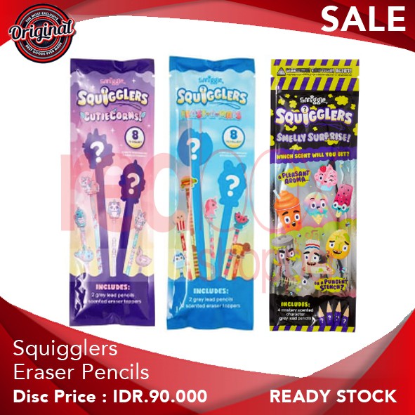 

ORIGINAL smiggle Squigglers Eraser Pencils