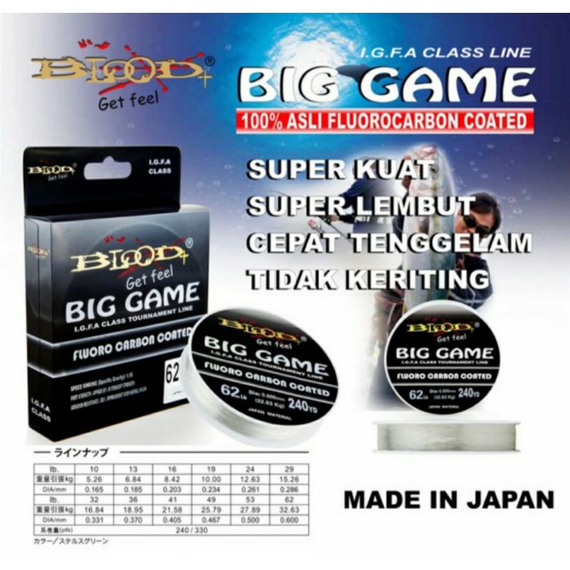 Senar pancing BLOOD BIG GAME FLURO CARBON