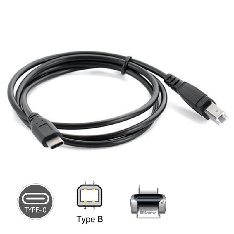 Kabel Printer btsg USB B to USB C 2.0 Kabel Printer USB C to USB B Kabel USB C Untuk Printer Hp