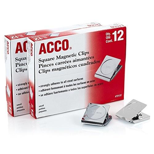 

Klip | Acco Square Magnetic Clip, 1-1/2 Size, Small, 12/Box, 2-Pack (24 Total