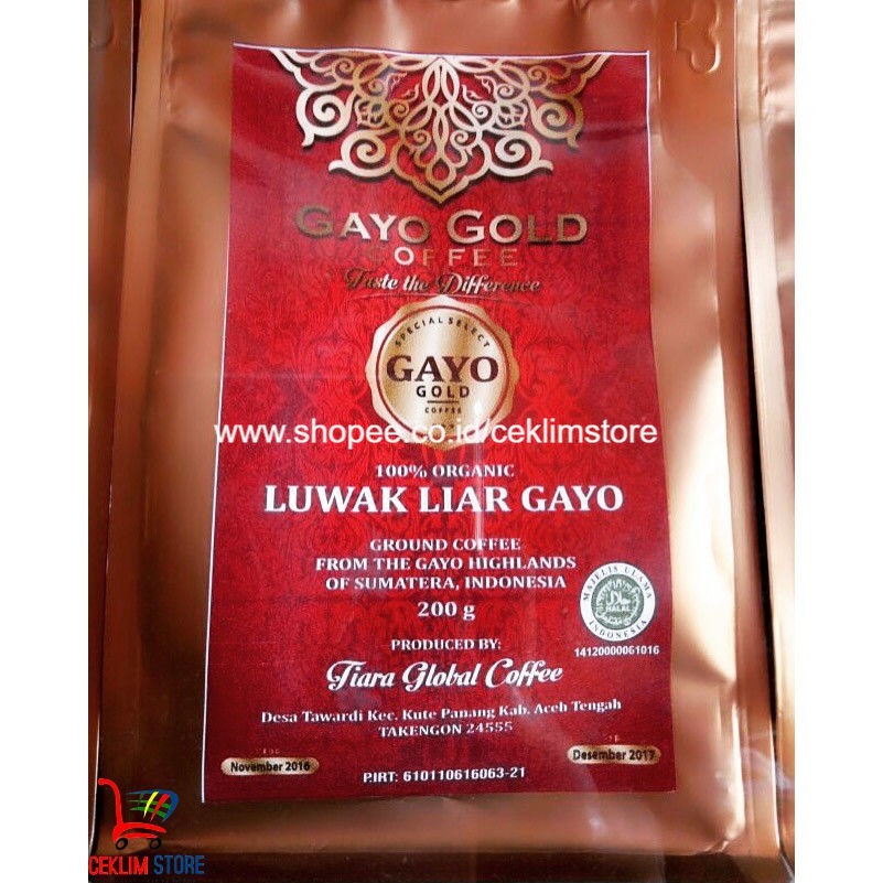 

Kopi Luwak Liar Gayo Gold 200 Gr