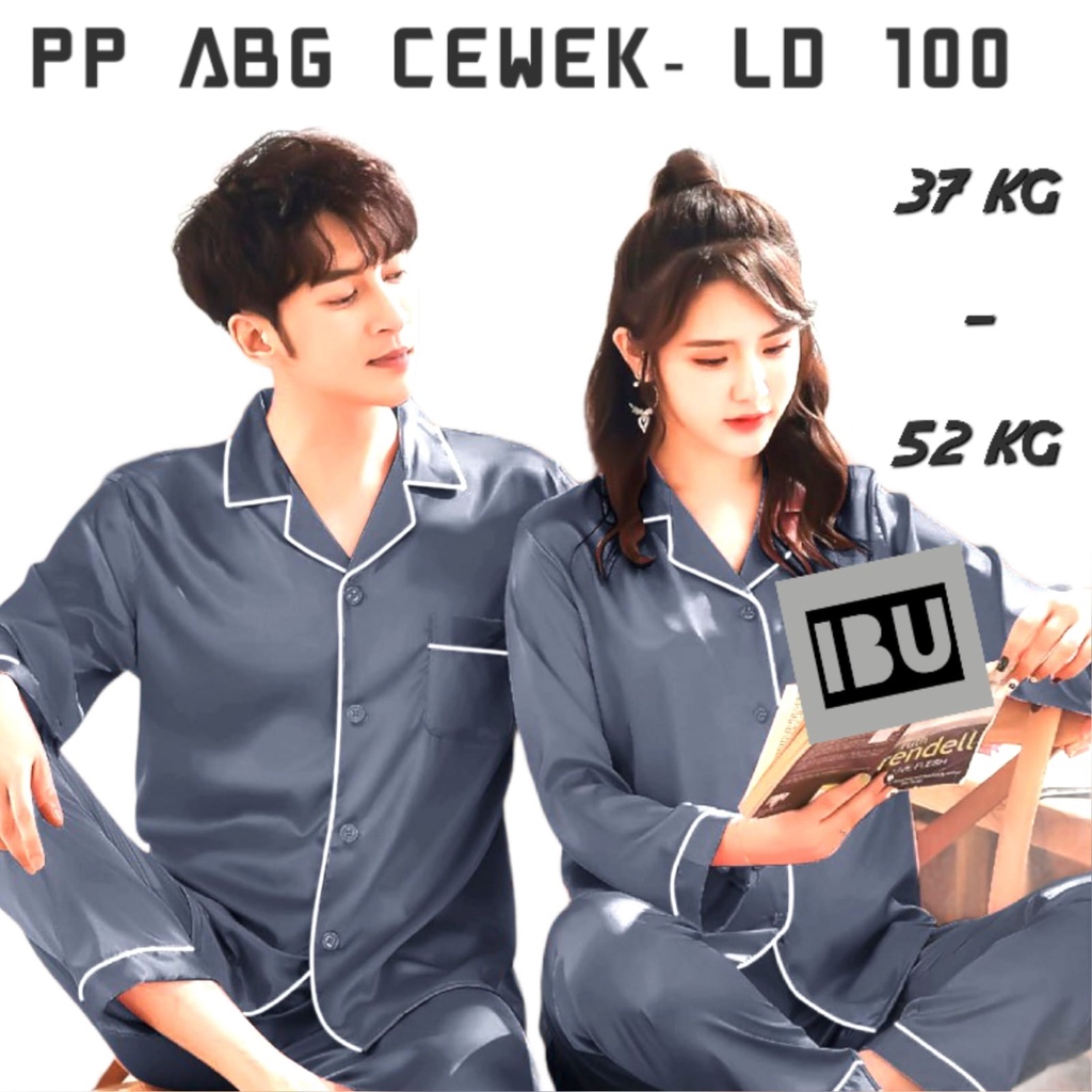 BAJU TIDUR ABG REMAJA CEWEK/COWOK PIYAMA SET LENGAN PANJANG LD 100