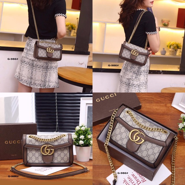 Tas Batam  Gucci Marmont Waterprof GG Small Shoulder Bag Seri G-986#