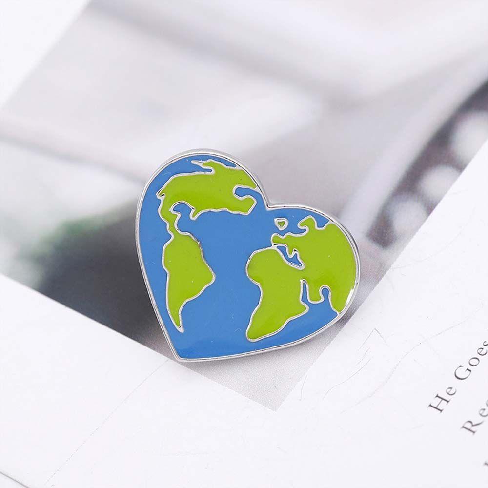 Mxbeauty Peta Dunia Bros Hadiah Untuk Anak-Anak Fashion Perhiasan Aksesoris Kerah Bros Travel Commemorative Badge Pin Lapel Pin Brooch Pin