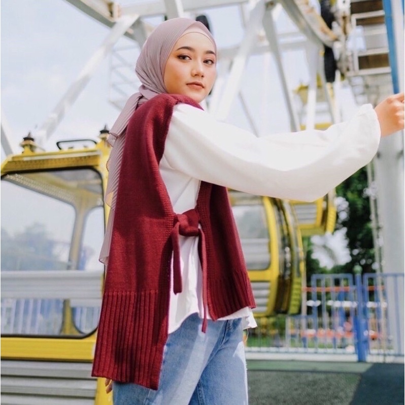 ILLO Vest Rajut Rompi Tali Samping