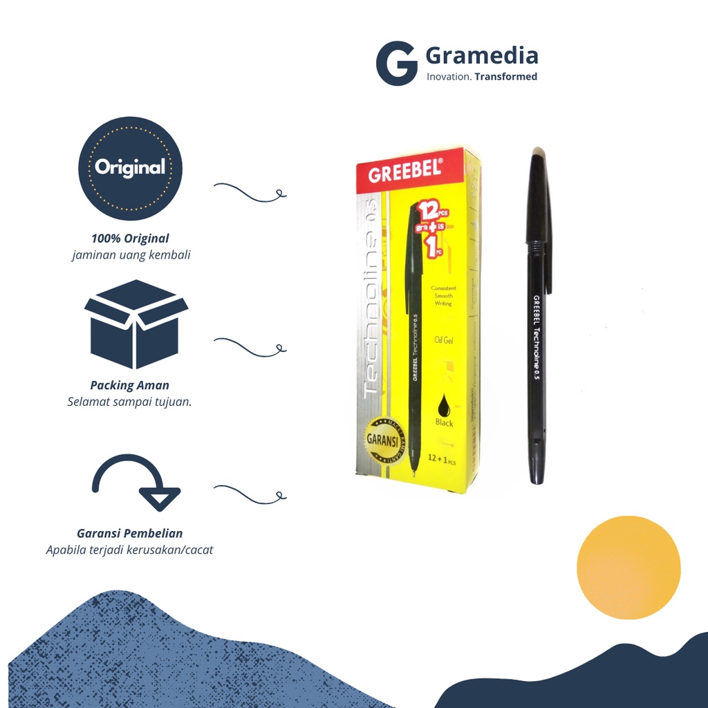 

Gramedia cikupa - GREEBEL BALLPEN TECHNOLINE 0.5 BLACK (12+1) CRD