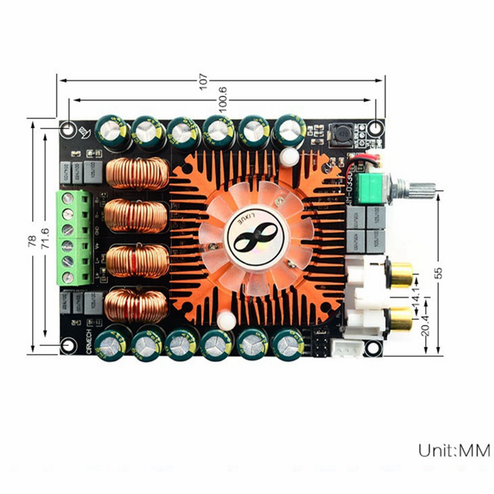 TDA7498E Daya Tinggi Digital Power Amplifier Papan 2.0HIFI Stereo Daya Tinggi 160W * 2 Dukungan BTL220W Kit Power Amplifier