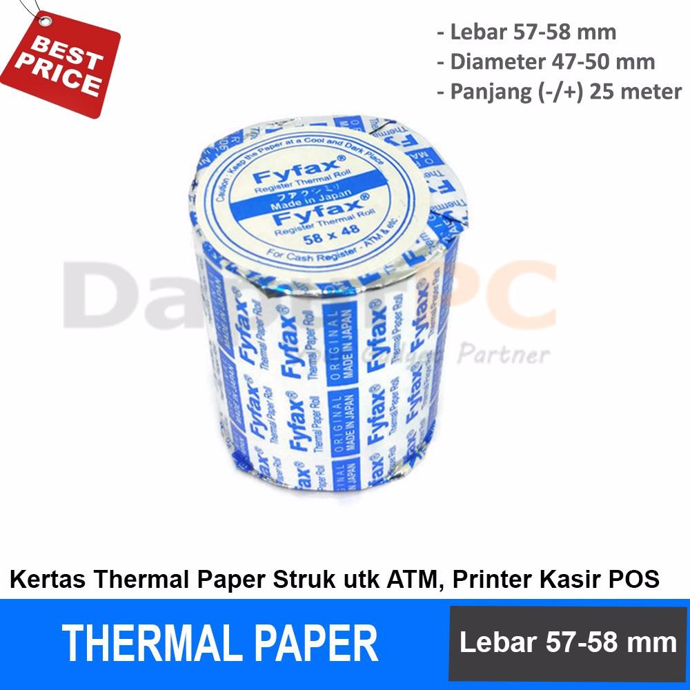 

PALING LARIS Kertas Thermal Paper 58mm 57 58 x 48 Struk utk ATM Printer Kasir POS MURAH BERKUALITAS_