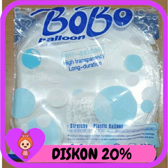 ✨BISA COD✨ Balon Bobo biru PVC 20 inch / 24 inch per bungkus isi 50 lembar - 20 inch packan