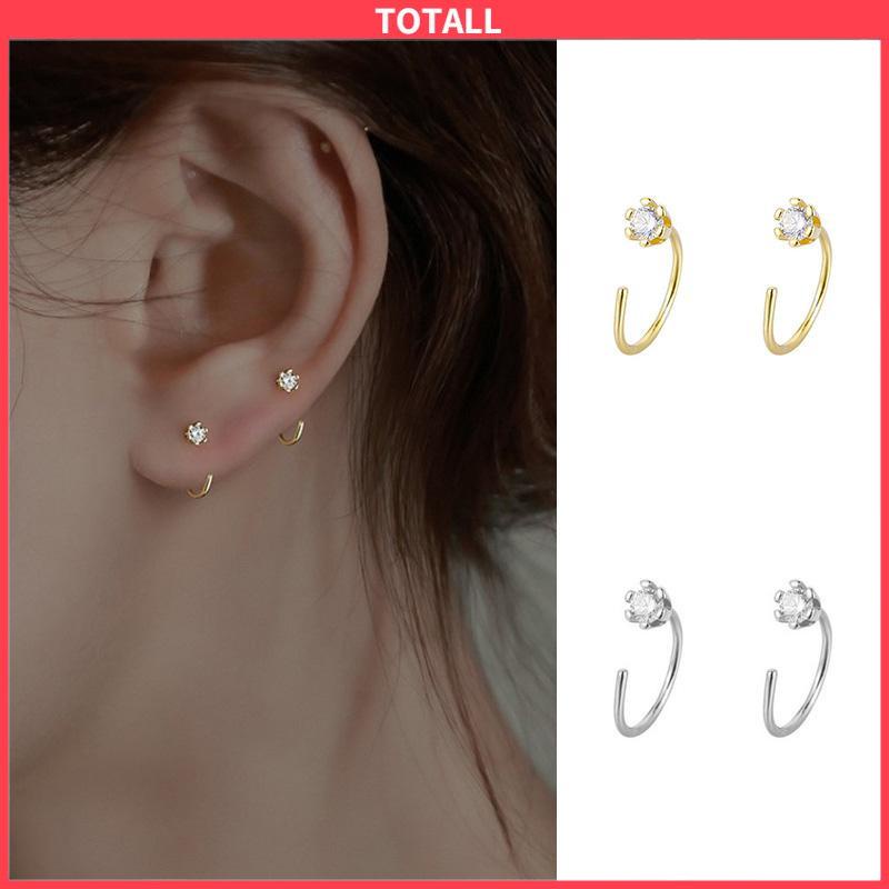 COD Anting Zirkon Temperamen Fashion Wanita Tidur Gratis Melepas Anting-Anting Trendi Yang Indah-Totall