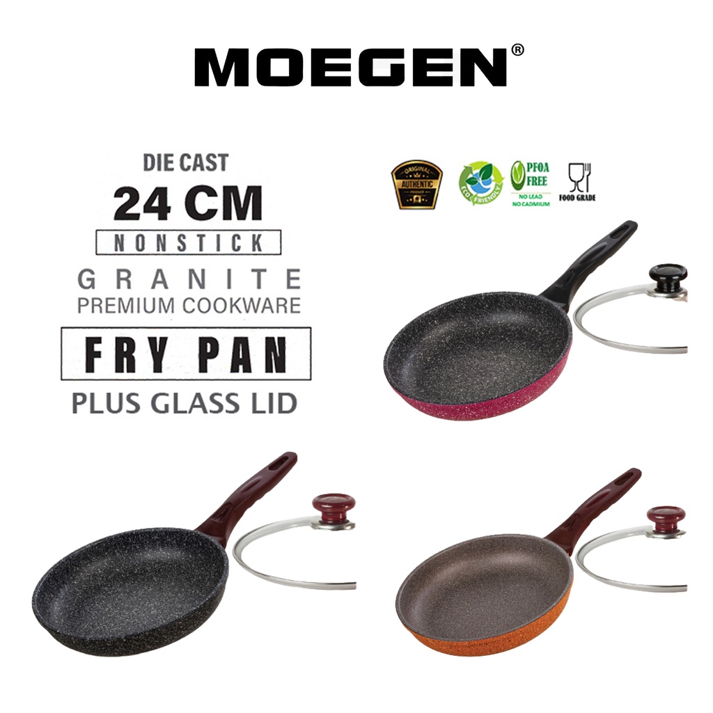 ORIGINAL MOEGEN Germany fry pan 24cm granite series plus tutup kaca