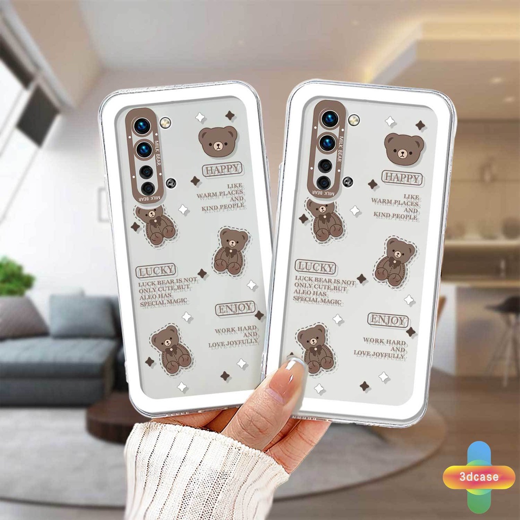 Soft Case Realme C11 2021 C21Y C31 C35 C15 C21 C25 C20 C3 C12 C2 C25S 5S 5 5S 5i C17 7i C1 C25Y C2 C3i 6i C20A realme Narzo 20 10 10A 20A 30A A7 A5S A15 A16 Y12 Y20 Y15S A03 Brown Cute Bear Transparent Case