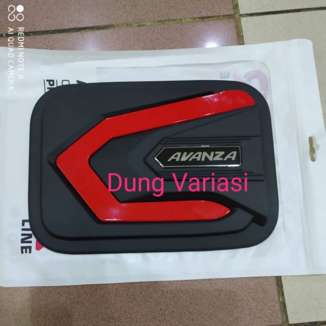 Tank Cover / Tutup Tangki All New Avanza xenia 2012-2020 Hitam Dop List merah