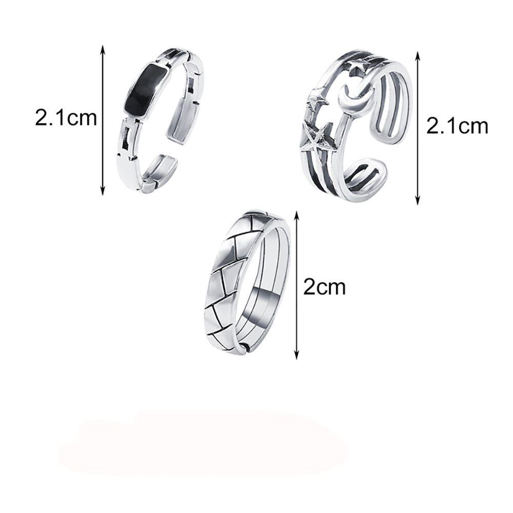 Agustinina Open Ring Set Korea Geometris Hip Hop Hati Wanita Berlian Imitasi Bersama Cincin Alloy Unisex Perhiasan Hadiah