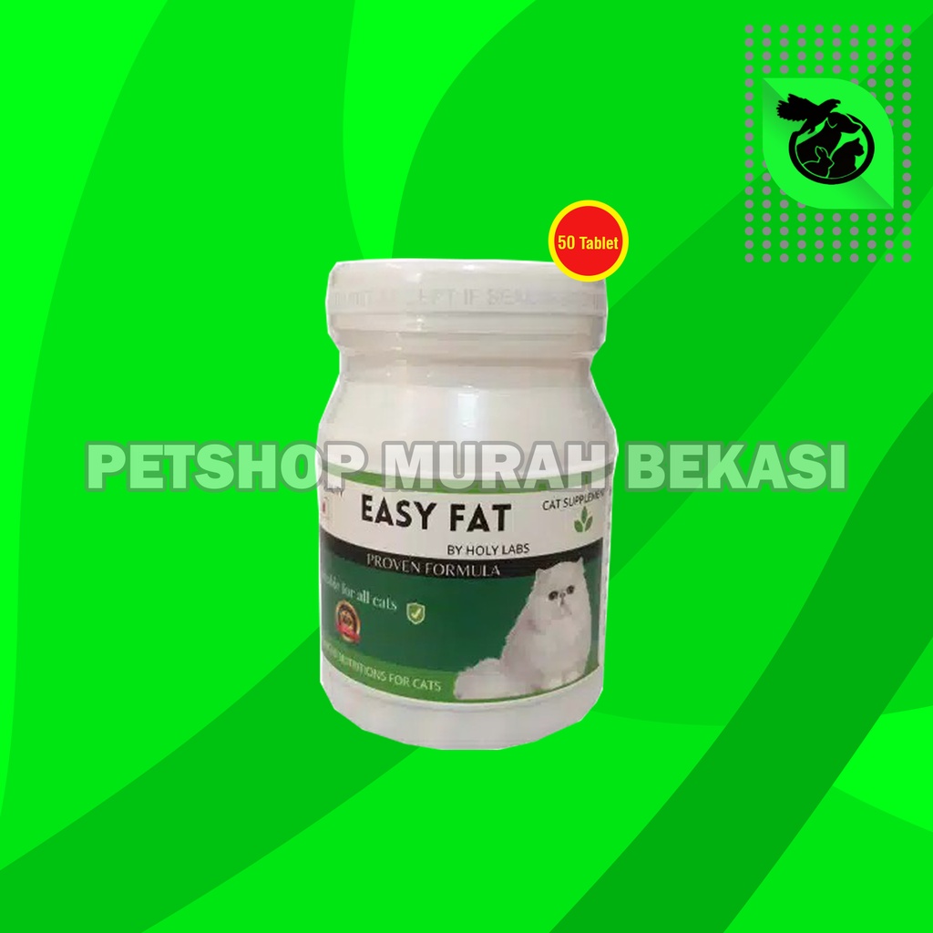 Easy Fat Vitamin Suplemen Penggemuk Penambah Nafsu Makan Kucing 50 kapsul