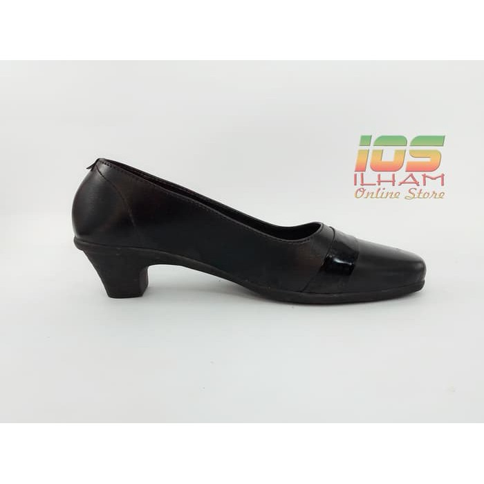 Image of TOG Sepatu Pantofel Guru Kerja Kantor Hak 4cm Size 37-40 Hitam #3