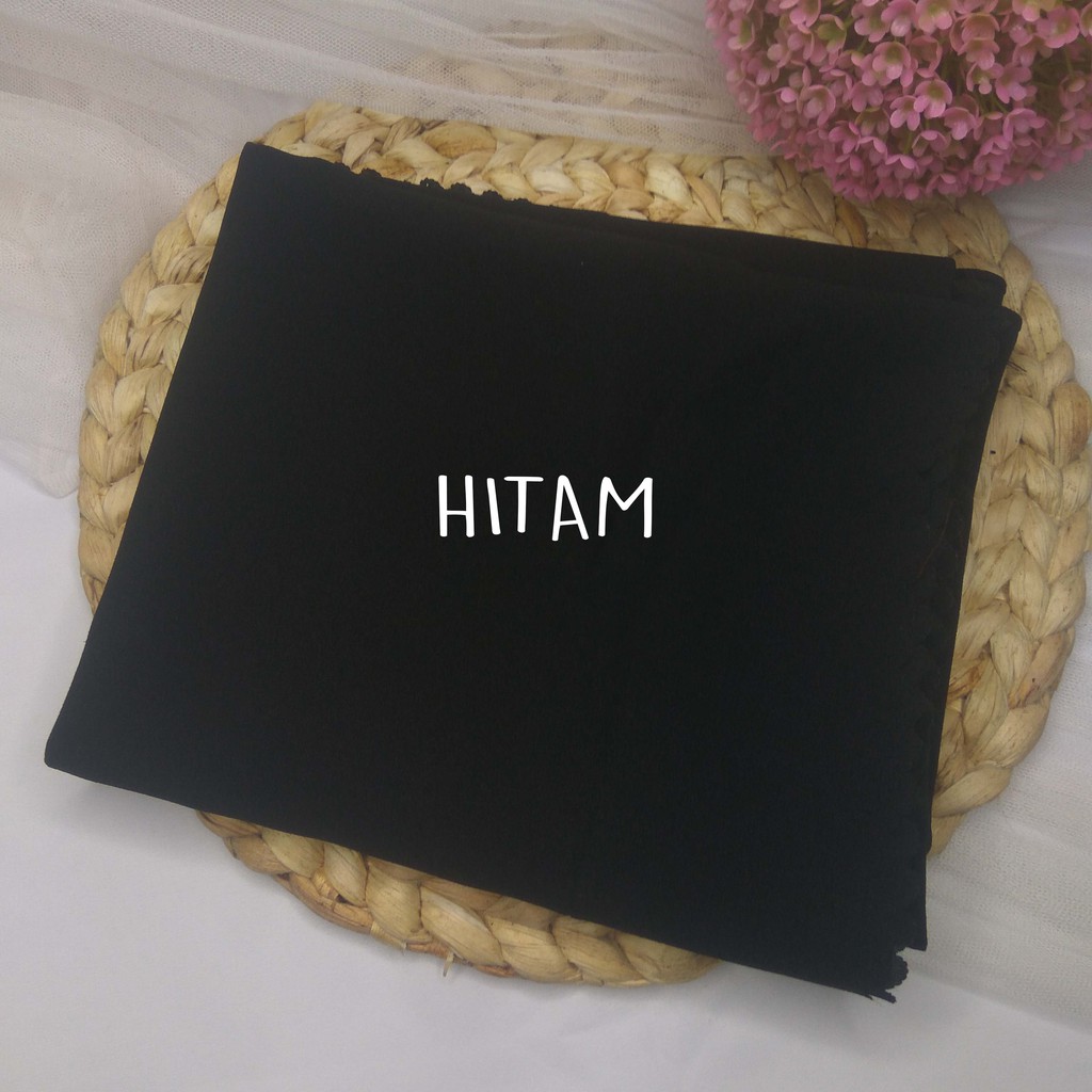 HIJAB/JILBAB PASHMINA DIAMOND 175 x 75  LASERCUT + JAHIT TEPI KECIL-HITAM