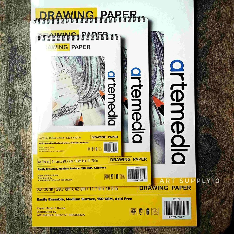 

✲Terupdate Artemedia Sketchbook Spiral A5 A4 A3 Wire Bound 150g 30s 75 ➝