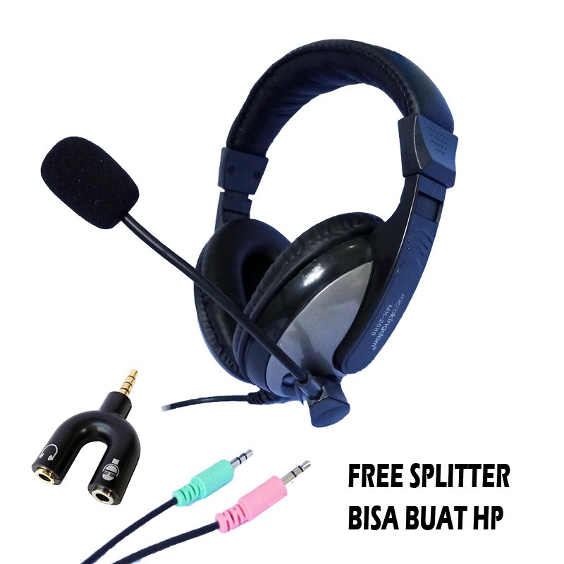 MICROKINGDOM HEADSET HEADPHONE MK-2688 FREE SPLITTER