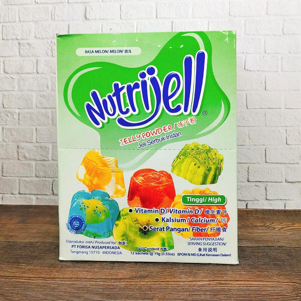 

NUTRIJELL BOX JELLY POWDER JELI SERBUK INSTAN RASA MELON 12X15GR BOX