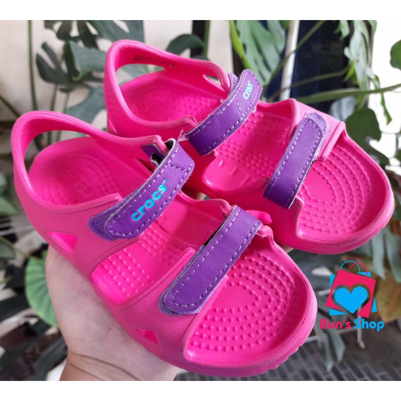 Preloved Sendal Anak Crocs Swift Water Pink ORIGINAL (Size C9)