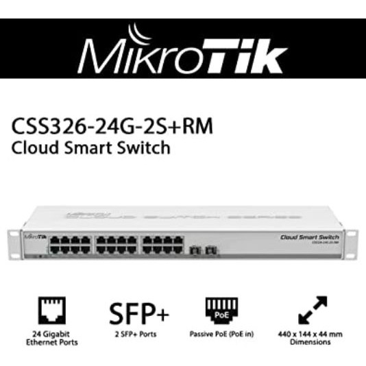 Mikrotik CSS326-24G-2S+RM - Routerboard 24 Ports Switch Gigabit Managed