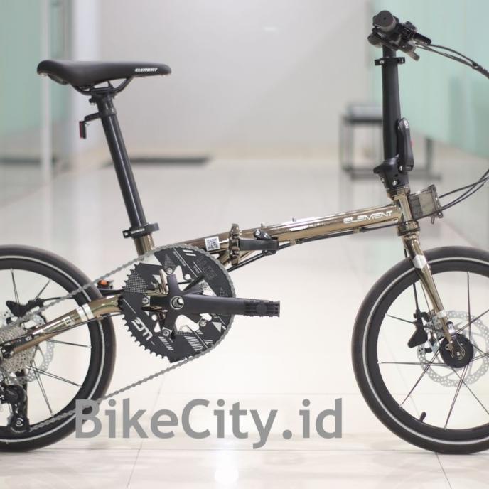 Sepeda Lipat Element Troy X 10 Speed 16 Inch Gold Edition