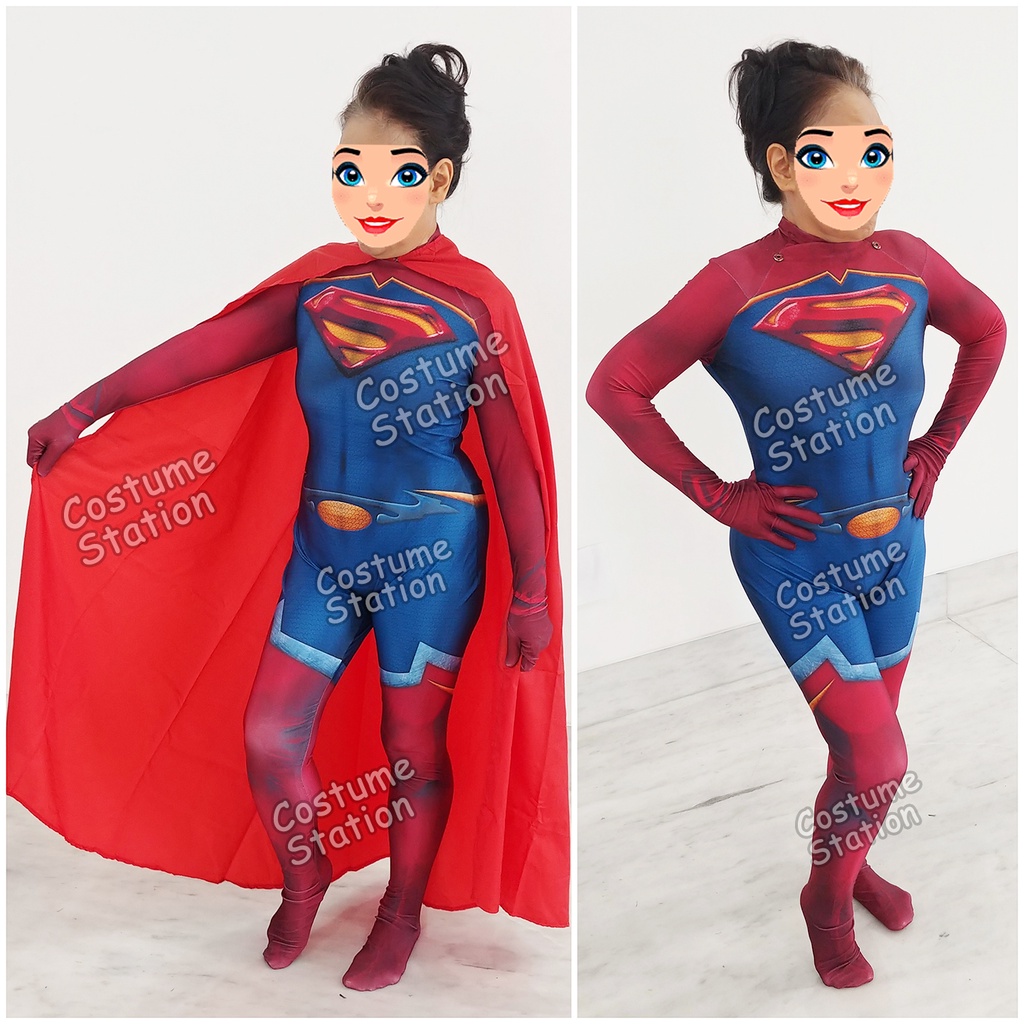 Kostum Supergirl / Costume Superwoman Superhero Justice League wanita dewasa