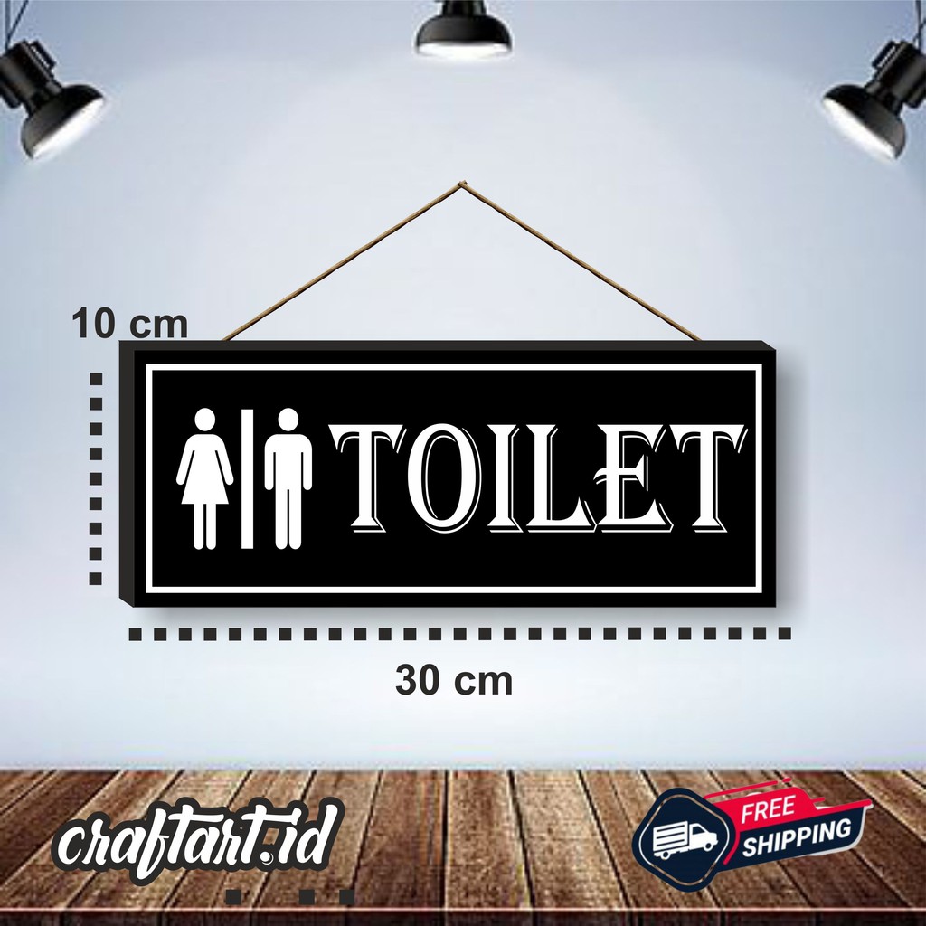 Hiasan Pajangan DInding Tulisan Toilet Wall decor Walldekor Pictbox Ptct box Ukuran 10 x 30