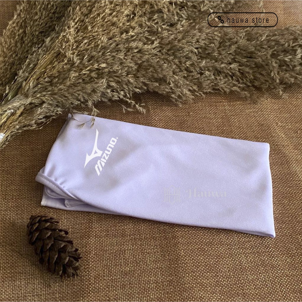 Hijab sport kerudung olahraga jilbab sporty mizuno-Putih
