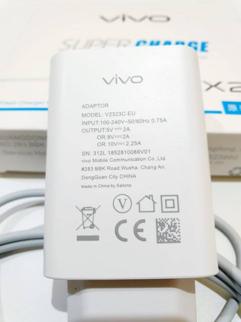 Charger Vivo 2.25A 9V Super Charger Fast Charging USB-C/Type C ORIGINAL 100% For Vivo X27/V17