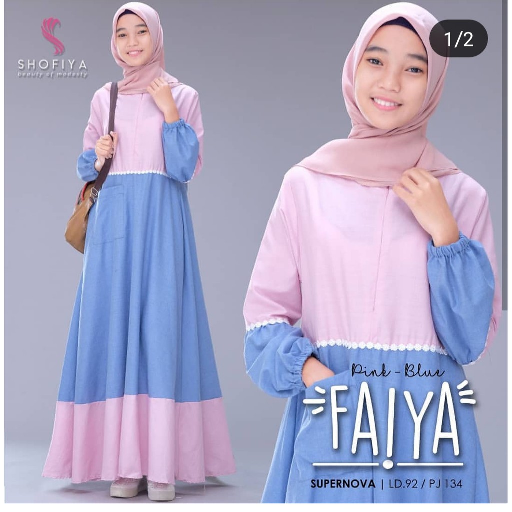 FAIYA DRESS Bahan Supernova Pakaina Wanita Gamis Panjang Terusan Gamis Wanita Dress Mulim Terbaru