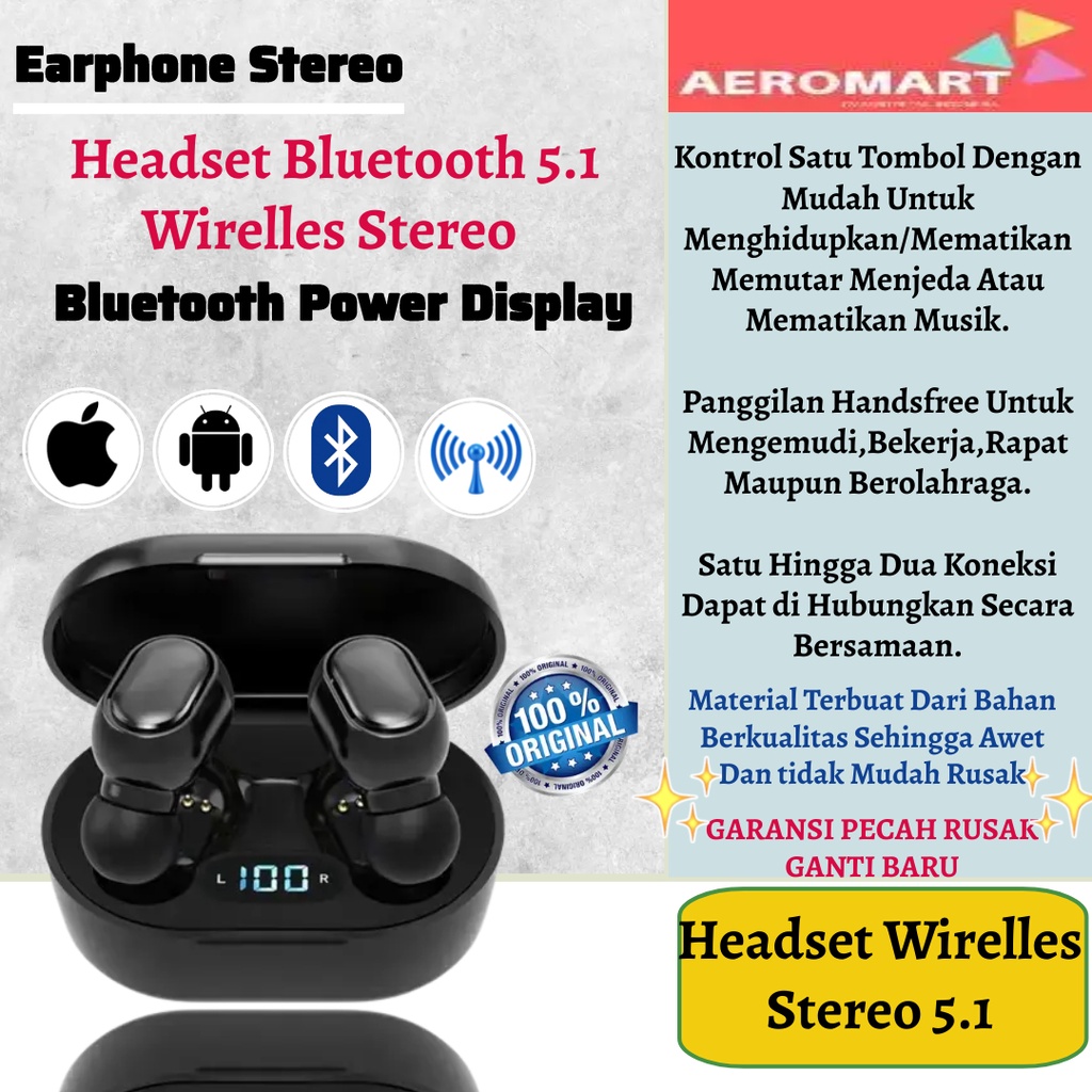 Headset Handsfree Heandset Earphone Hetset Erphone Bluetooth 5.1 Hensed Henset Blutoth bloetooth Wir