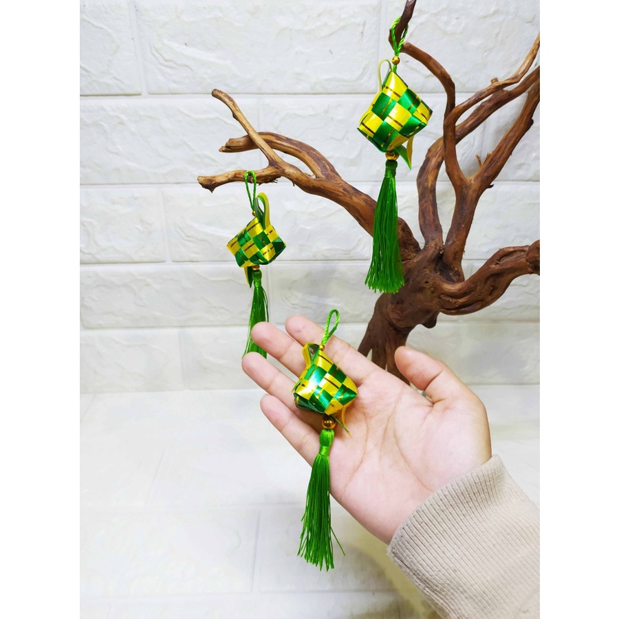 (3pcs) Gantungan Ketupat MINI -- Gantungan Hiasan Lebaran Idul Fitri