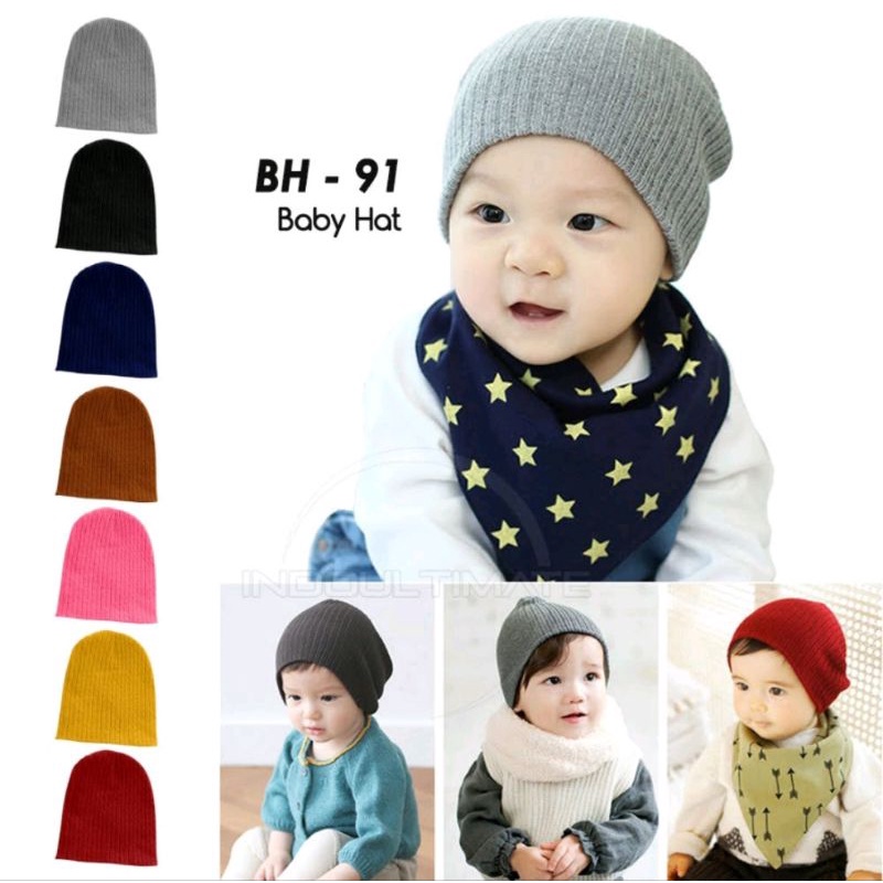 Topi Kupluk Rajut Anak Bayi Topi Bayi Rajut  Polos