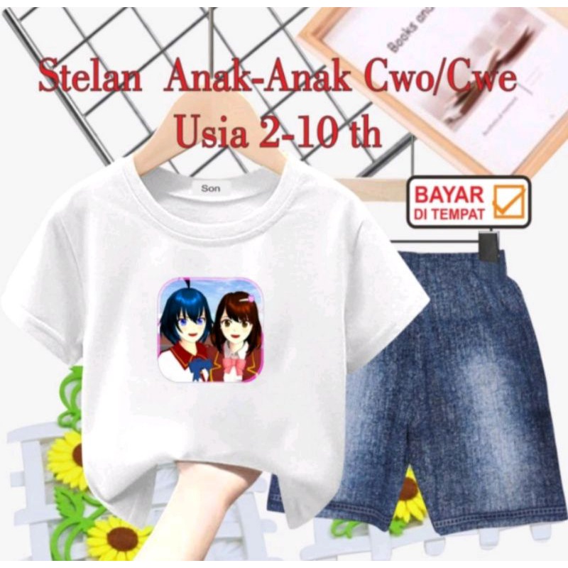 STELAN ANAK PEREMPUAN CELANA SEMI JEANS USIA 2 THN-10 THN  (CWE JPG)