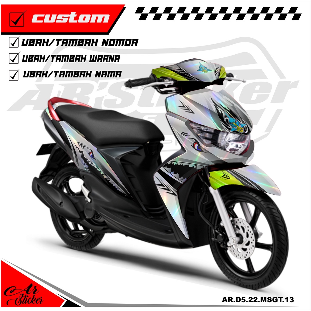 Decal Hologram Pelangi, Chrome MIO SOUL GT 2013 - Stiker Decal Full Body MIO SOUL GT 013