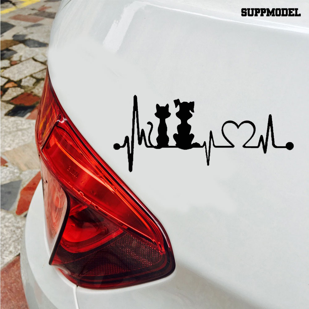 Supmodel Stiker Mobil Reflektif Motif Detak Jantunganjingkucing Untuk Dekorasi Exterior