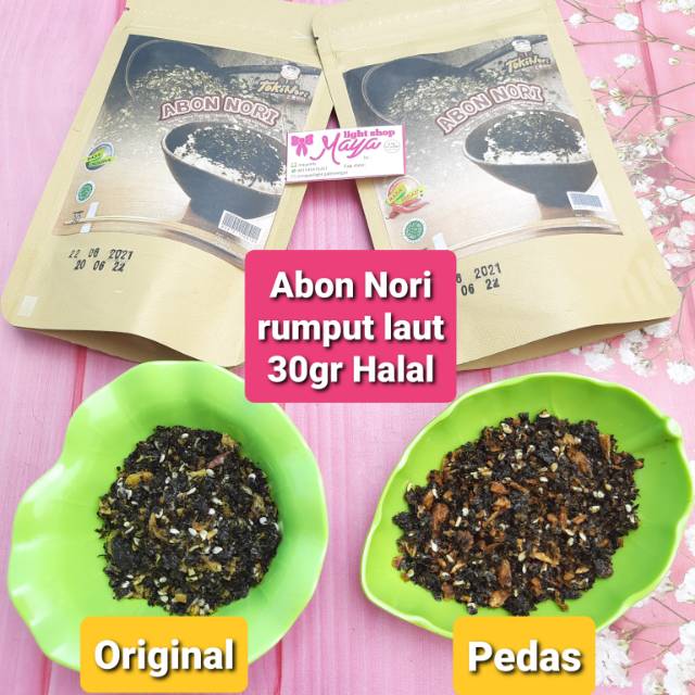 Abon nori 30gr tokinori original pedas abon rumput laut tabur bawang goreng seaweed mentai snack seafood