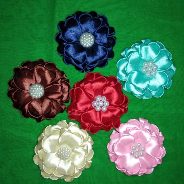 

bunga mawar pita satin / bunga pita / Bunga gardenia