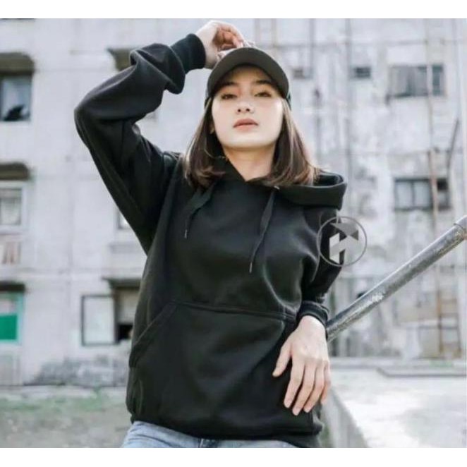HOODIE BASIC POLOS / HOODIE UNISEX ( PRIA &amp; WANITA / BAHAN TEBAL / M-XXL