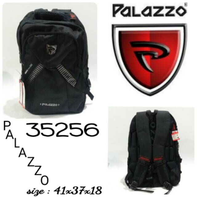 Tas backpack palazzo 35256 ransel sekolah tas hitam murah