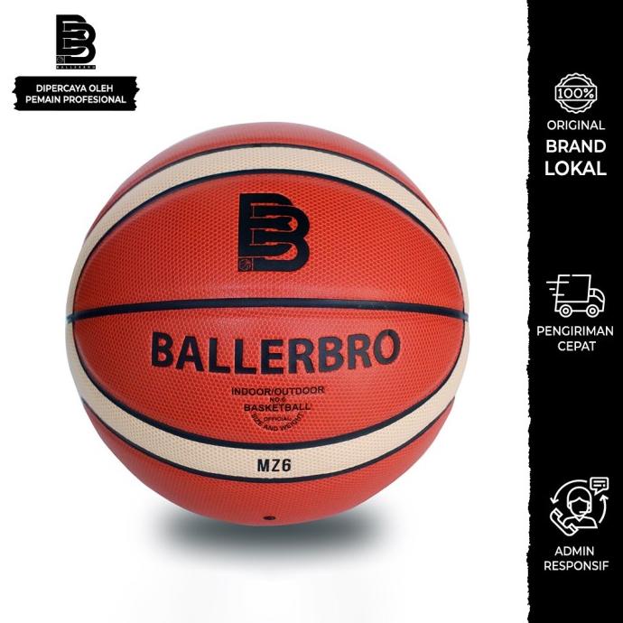 Bola Basket Ballerbro Mz6 (Leather) Original|Asli|Premium|Diskon|Ori