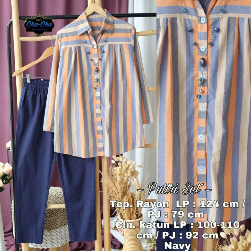 One Set Cewek Besar Oversize / Setelan Wanita Jumbo Premium PUTRRI SET by Chacha Fashion Grosir Solo-2